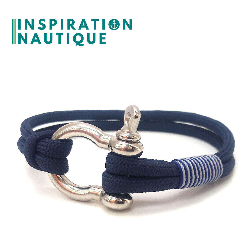 Bracelet nautique avec manille pour homme ou femme