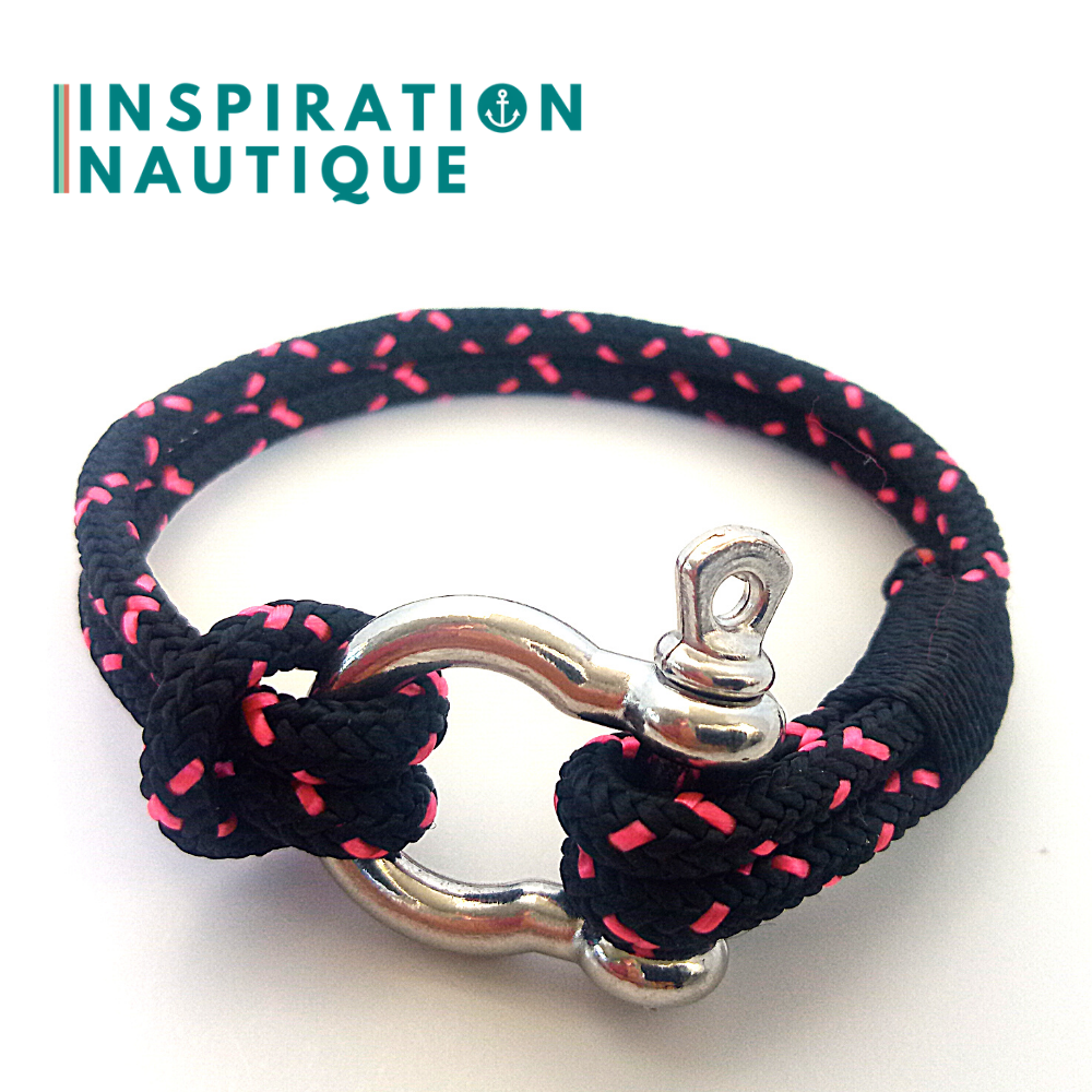 Boat rope stainless steel shackle bracelet for men or women