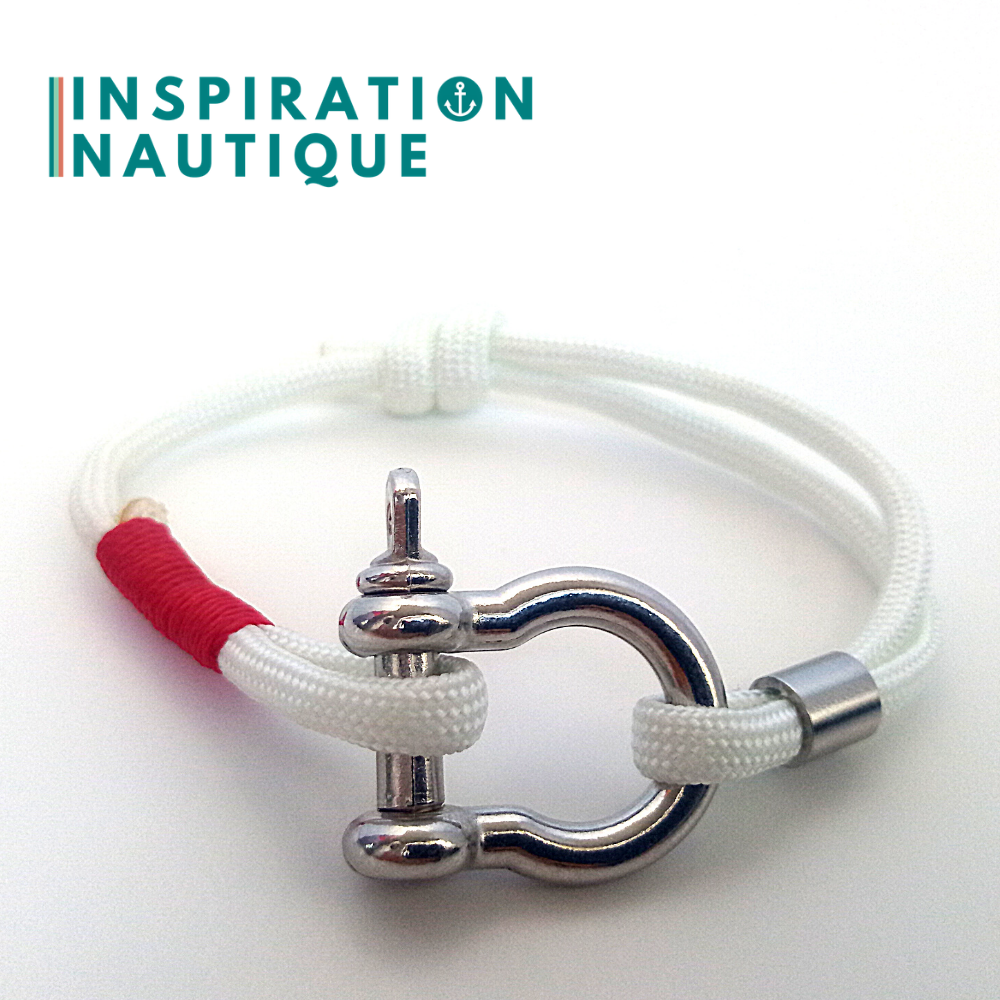 Nautical shackle bracelet for men and women in paracord 550 and stainless steel