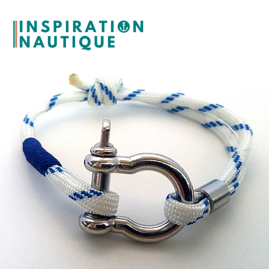 Marine shackle bracelet for men or women in paracord 550 and stainless steel