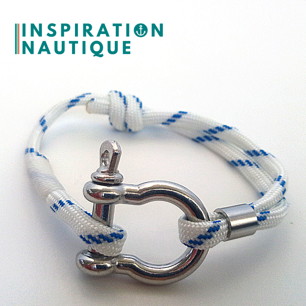 Nautical shackle bracelet for men and women in paracord 550 and stainless steel