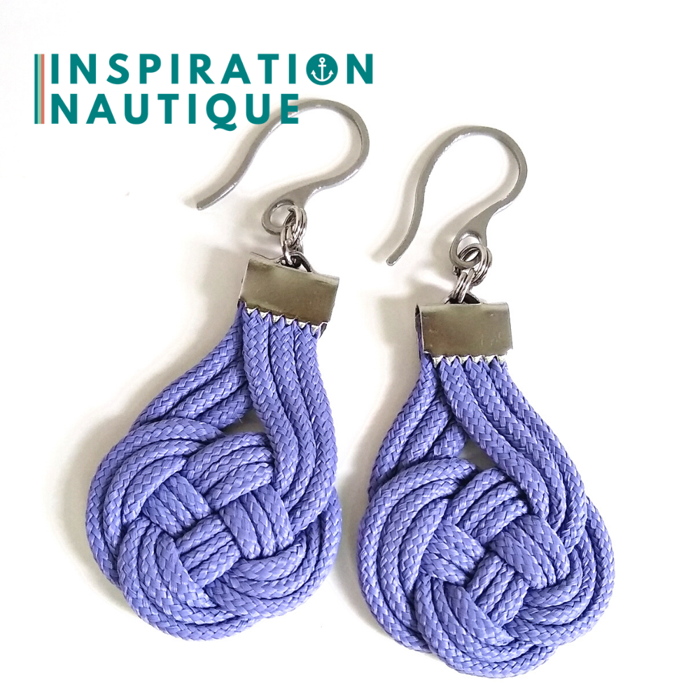 Boucles d'oreilles Double Coin Knot, Lavande mauve