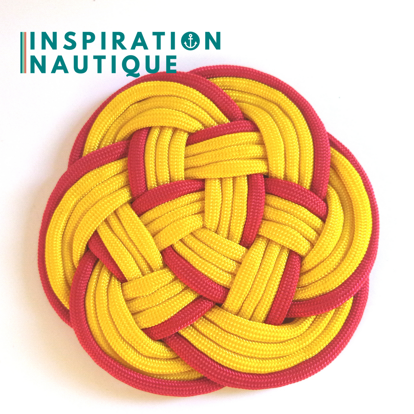 Sous-verre noeud de piton, Jaune et rouge