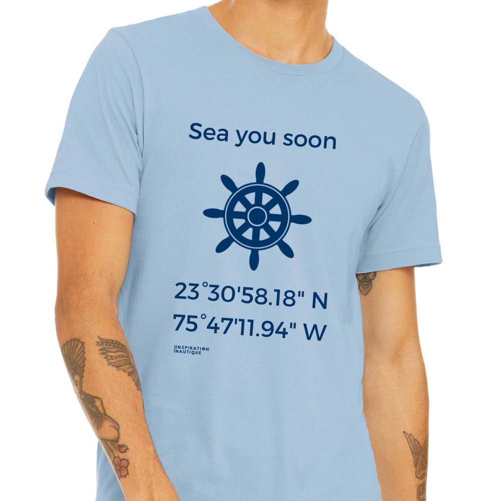 Unisex t-shirt: Sea you soon (wheel) - Navy visual