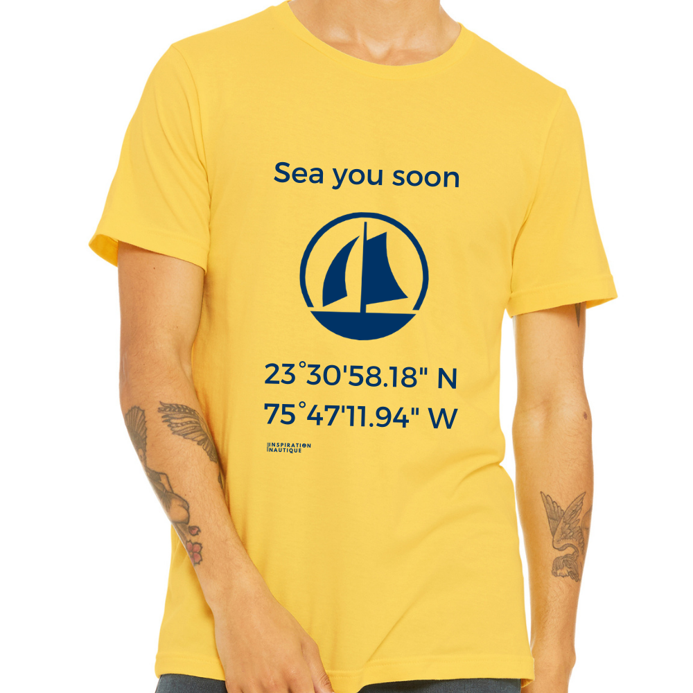 Unisex T-shirt: Sea you soon (sailing boat) - Marine visual