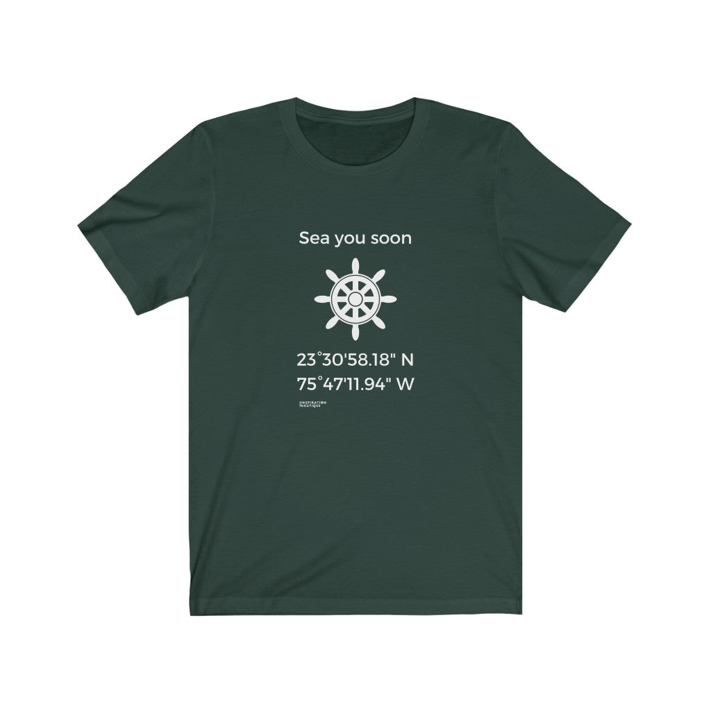 Unisex t-shirt: Sea you soon (wheel) - White visual