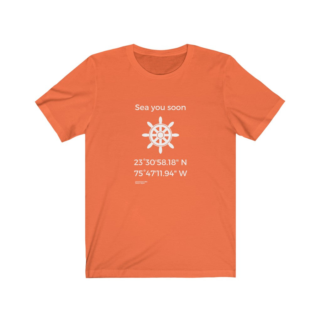 Unisex t-shirt: Sea you soon (wheel) - White visual