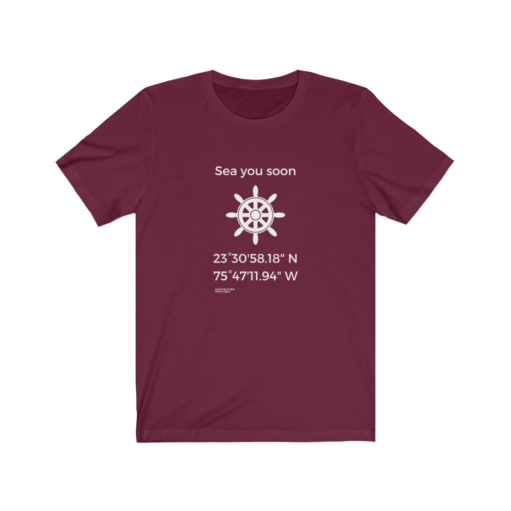Unisex t-shirt: Sea you soon (wheel) - White visual