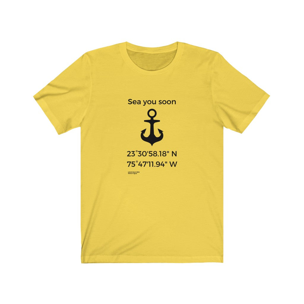 T-shirt unisexe : Sea you soon (ancre) - Visuel noir