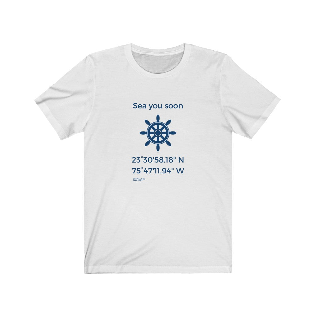 Unisex t-shirt: Sea you soon (wheel) - Navy visual