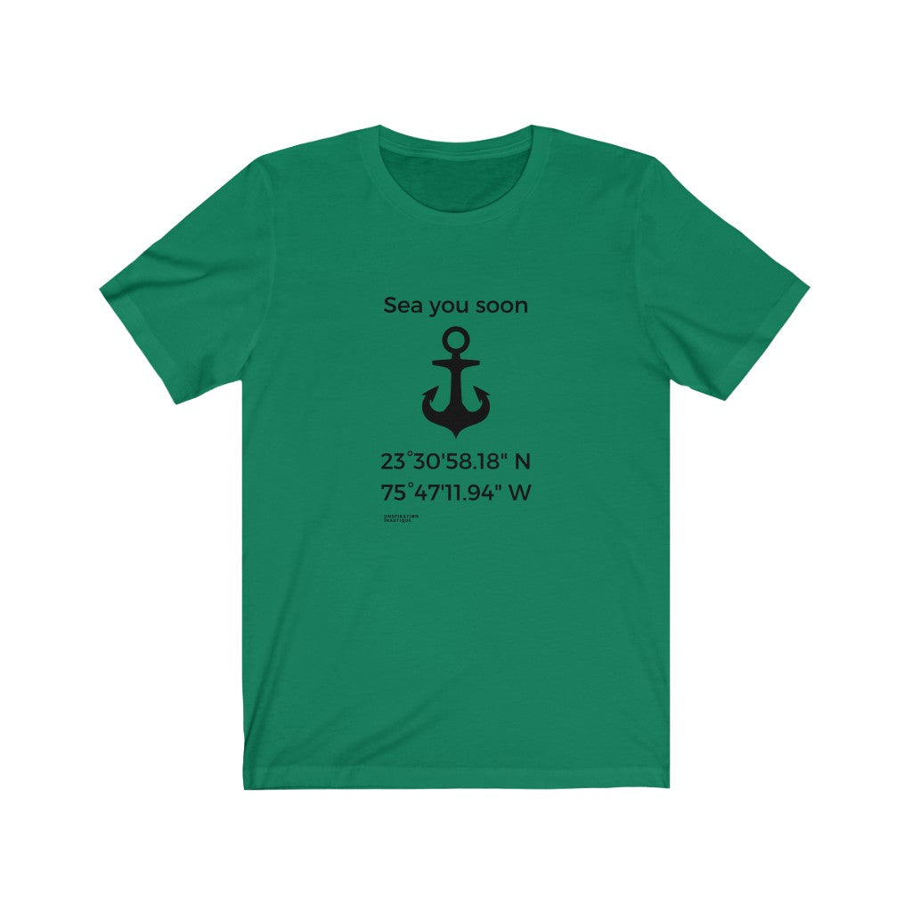 T-shirt unisexe : Sea you soon (ancre) - Visuel noir