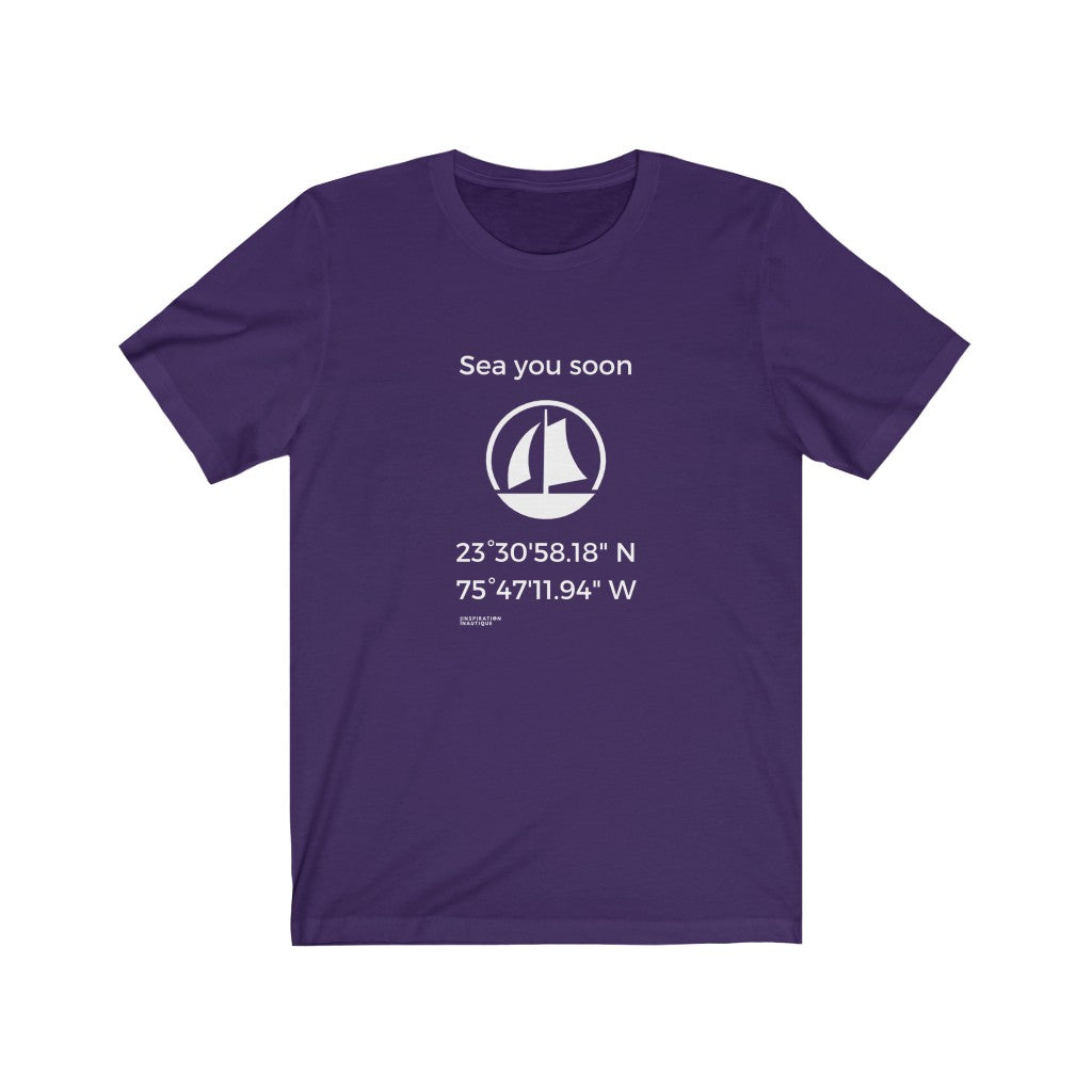Unisex t-shirt: Sea you soon (sailing boat) - White visual