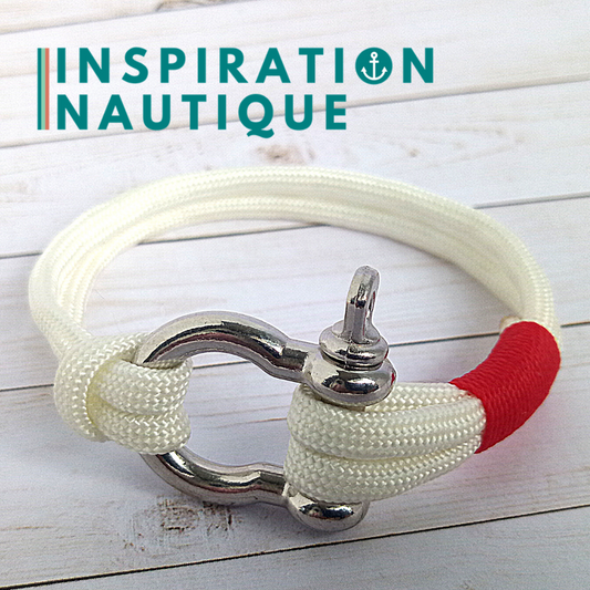 Bracelet marin avec manille pour homme ou femme en paracorde 550 et acier inoxydable