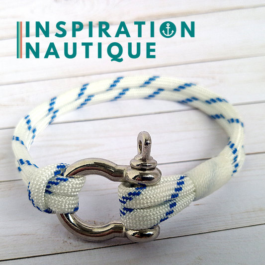 Bracelet marin avec manille pour homme ou femme en paracorde 550 et acier inoxydable