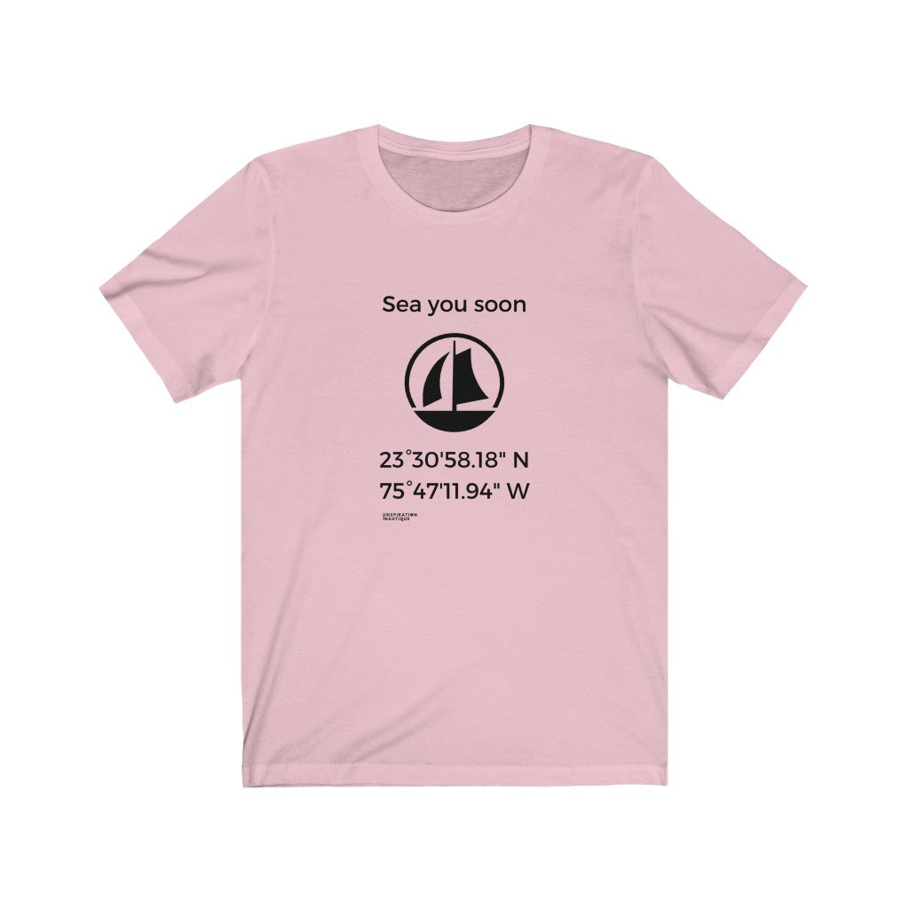Unisex t-shirt: Sea you soon (sailing boat) - Black visual