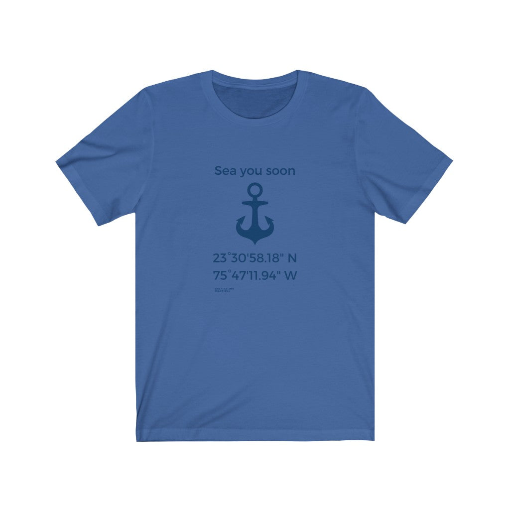T-shirt unisexe : Sea you soon (ancre) - Visuel marine