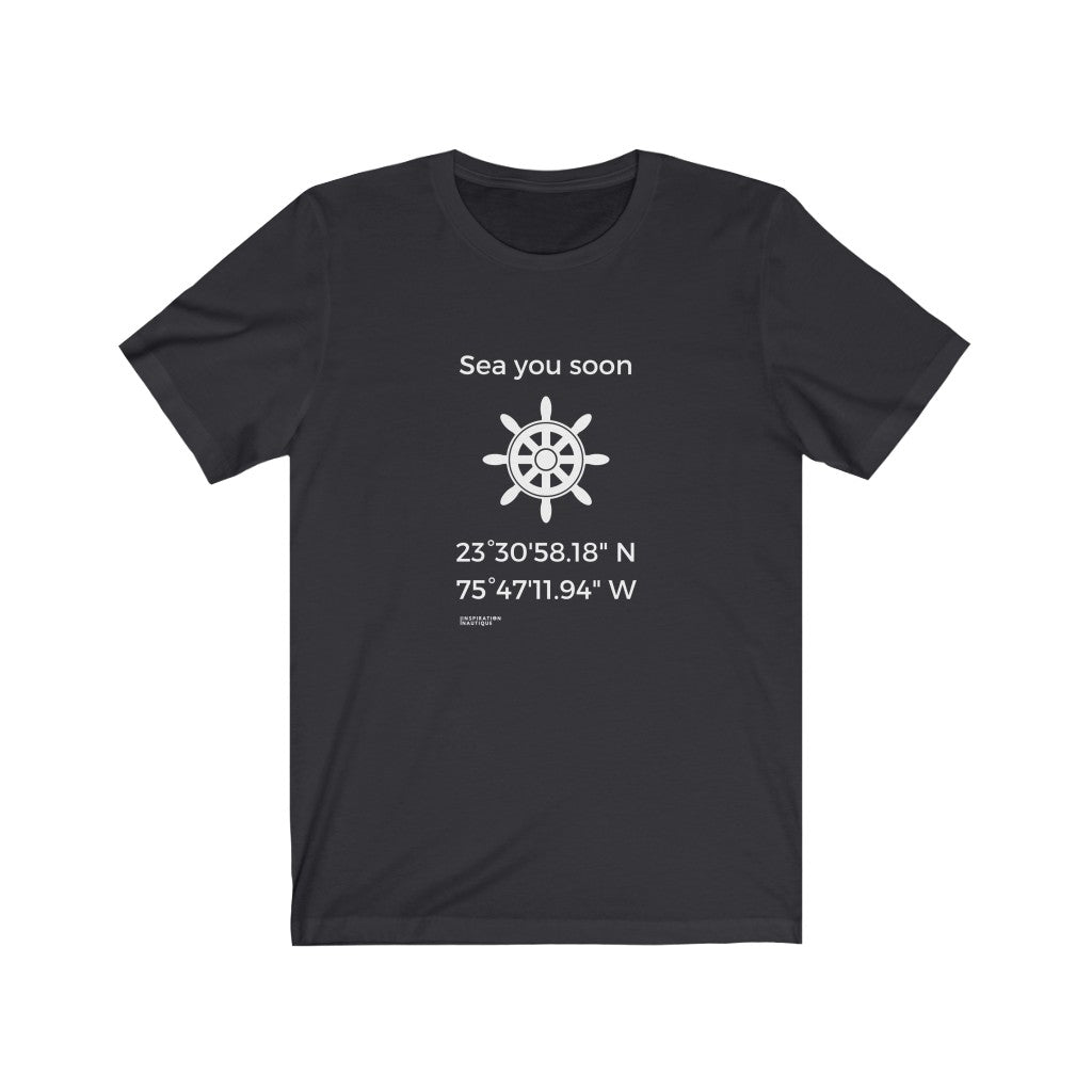 Unisex t-shirt: Sea you soon (wheel) - White visual