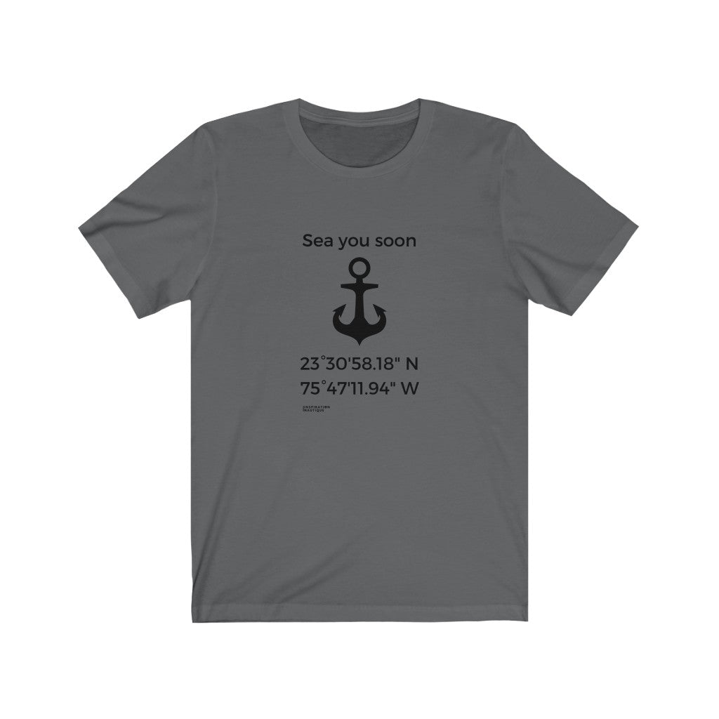 T-shirt unisexe : Sea you soon (ancre) - Visuel noir