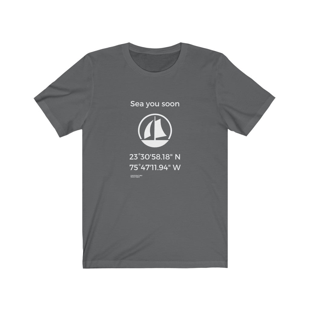 Unisex t-shirt: Sea you soon (sailing boat) - White visual