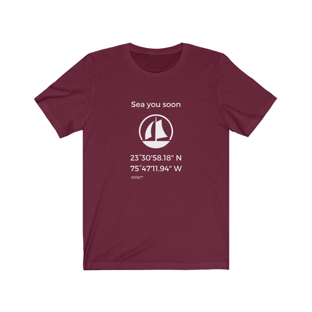 Unisex t-shirt: Sea you soon (sailing boat) - White visual