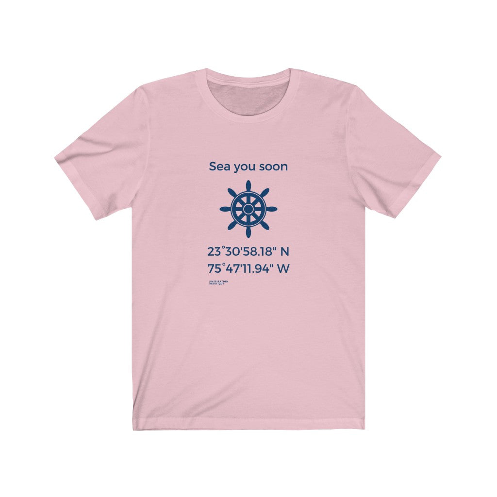 Unisex t-shirt: Sea you soon (wheel) - Navy visual