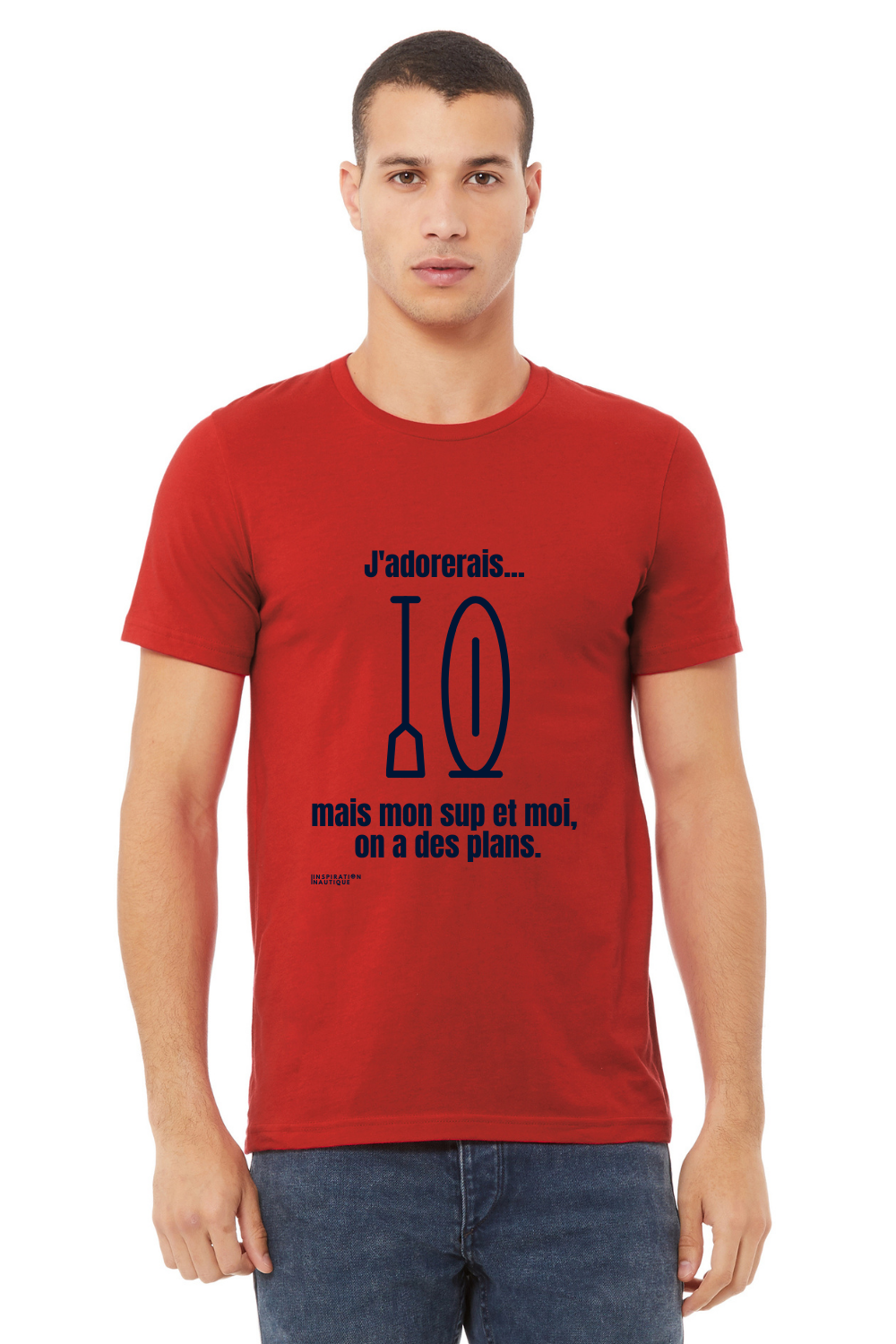 T-shirt unisexe col rond - J'adorerais... mais mon SUP et moi, on a des plans - Visuel marine