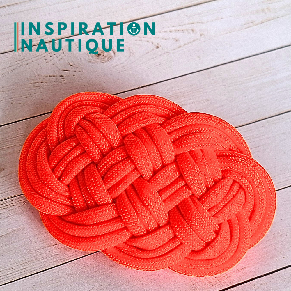 Barrette au style marin composée d'une baderne en paracorde 550, Orange fluo