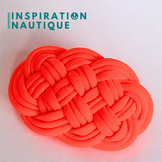 Barrette au style marin composée d'une baderne en paracorde 550, Orange fluo