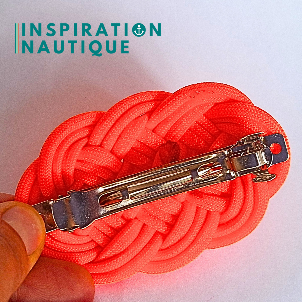 Barrette au style marin composée d'une baderne en paracorde 550, Orange fluo