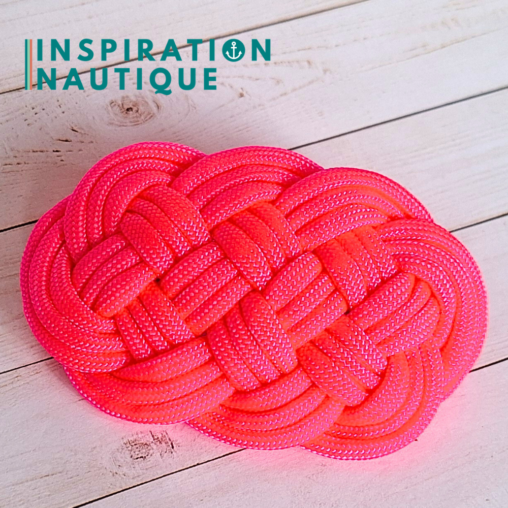 Barrette au style marin composée d'une baderne en paracorde 550, Rose fluo