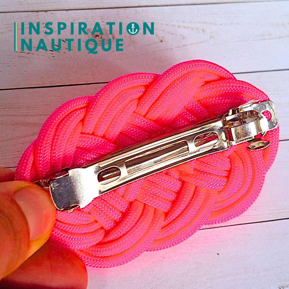 Barrette au style marin composée d'une baderne en paracorde 550, Rose fluo