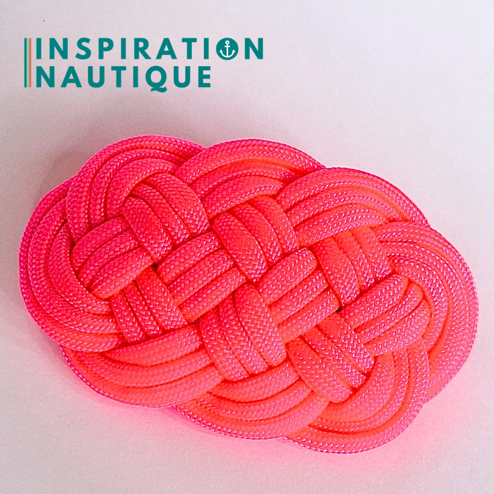 Barrette au style marin composée d'une baderne en paracorde 550, Rose fluo