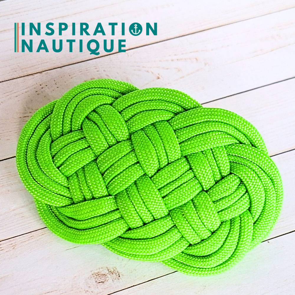 Barrette au style marin composée d'une baderne en paracorde 550, Vert fluo