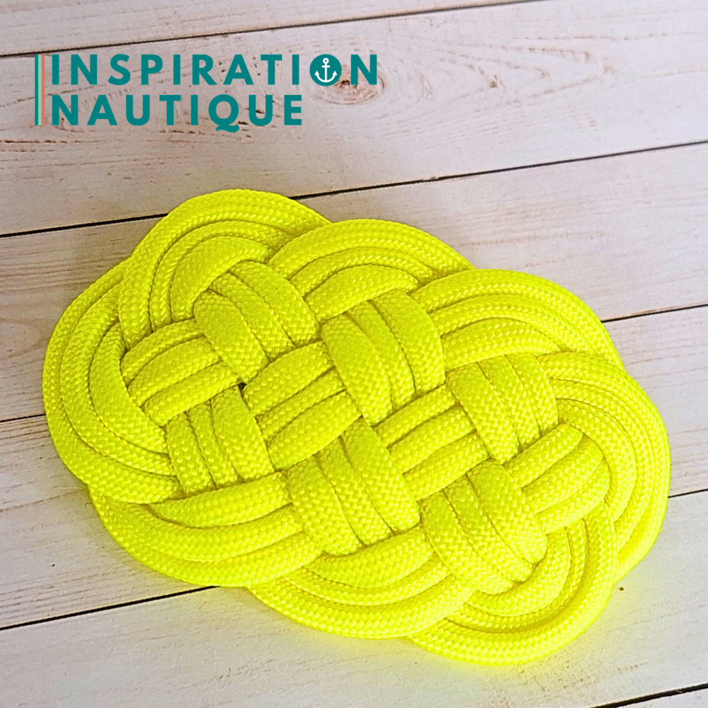 Barrette au style marin composée d'une baderne en paracorde 550, Jaune fluo