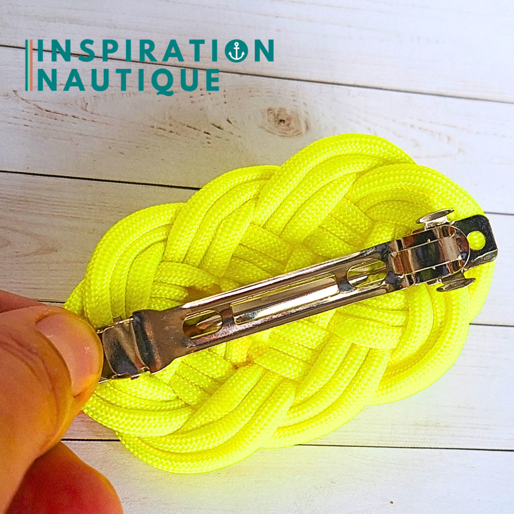 Barrette au style marin composée d'une baderne en paracorde 550, Jaune fluo