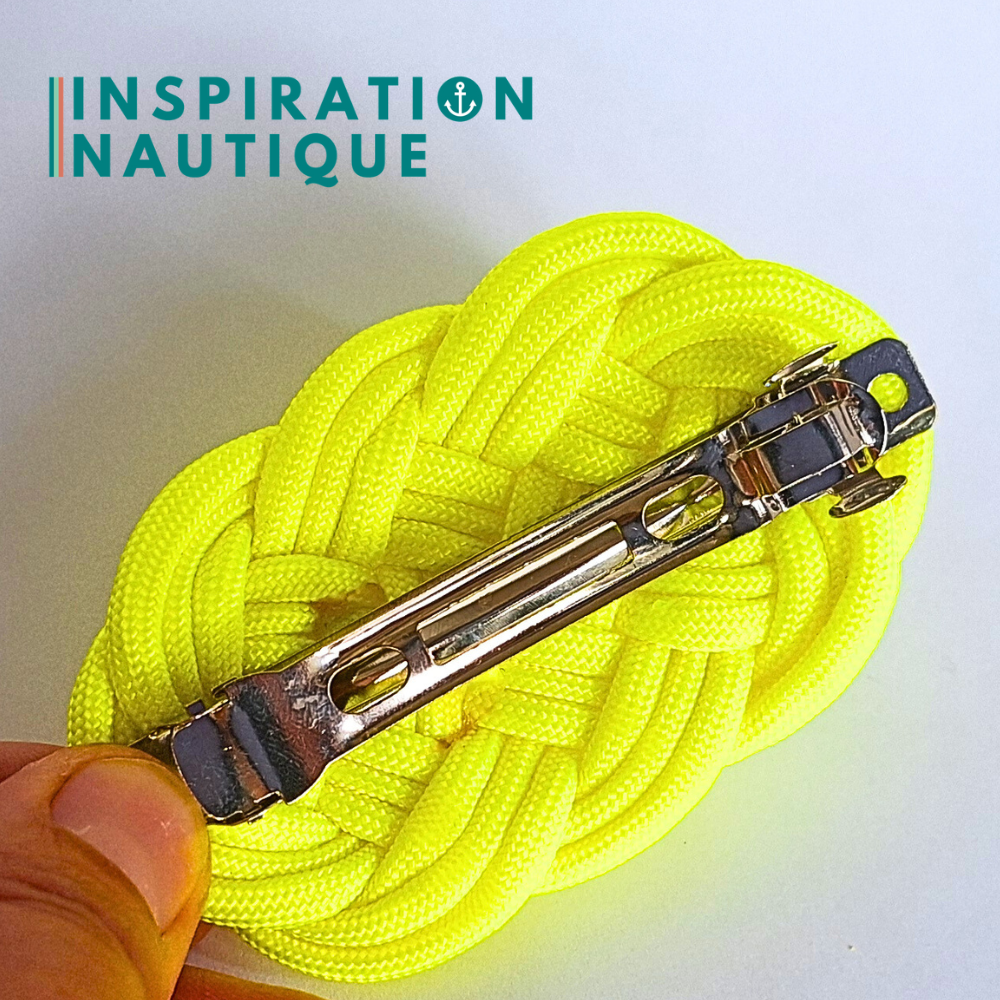 Barrette au style marin composée d'une baderne en paracorde 550, Jaune fluo