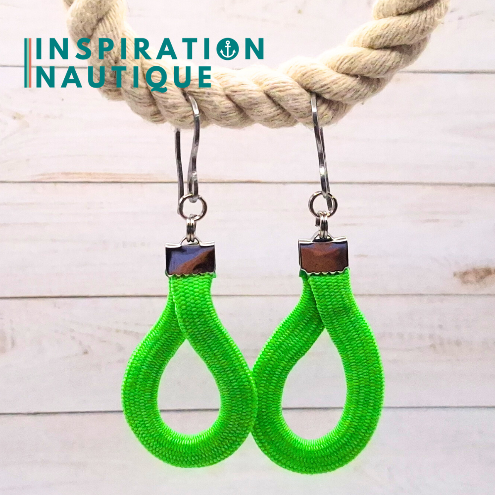 Boucles d'oreilles Goutte, Vert fluo