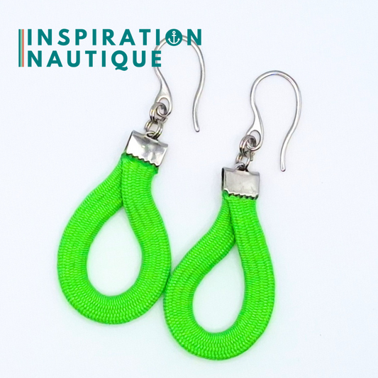 Boucles d'oreilles Goutte, Vert fluo