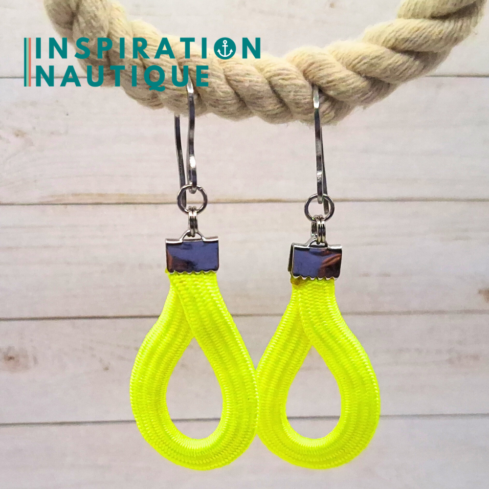 Boucles d'oreilles Goutte, Jaune fluo