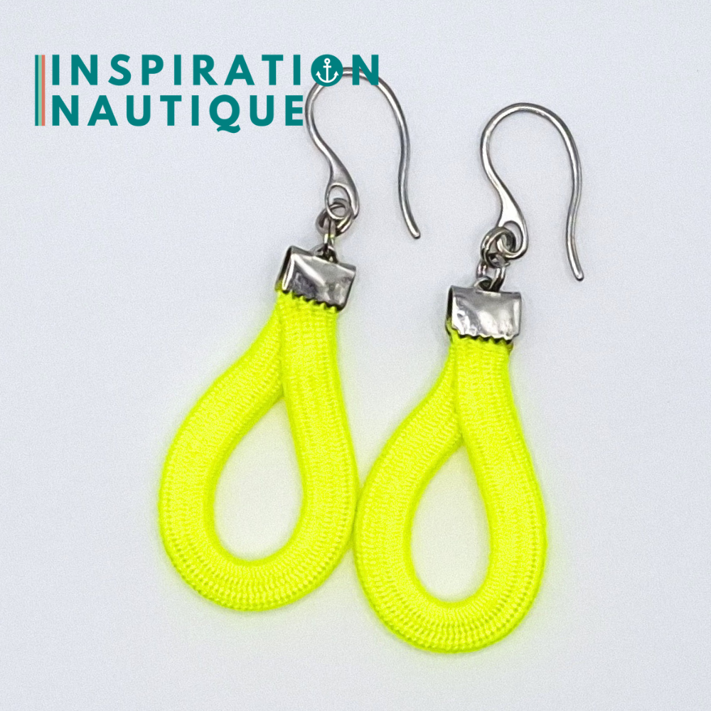 Boucles d'oreilles Goutte, Jaune fluo