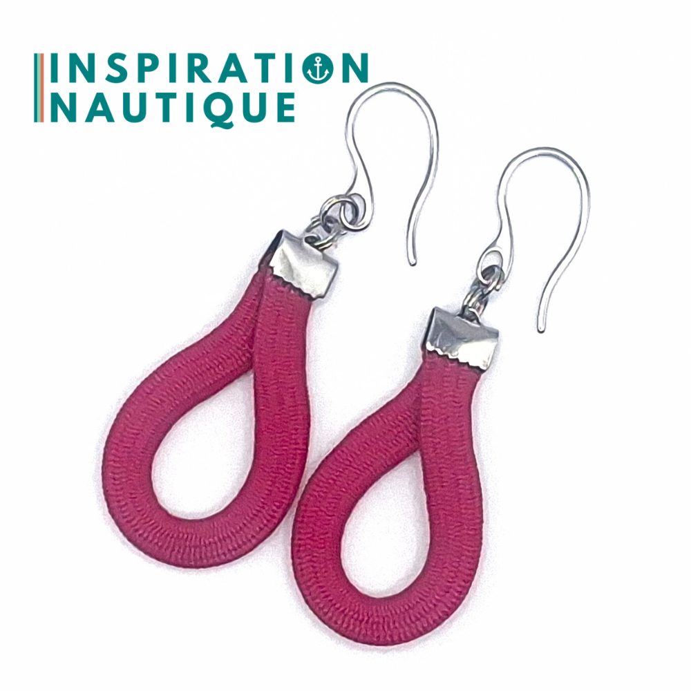 Boucles d'oreilles Goutte, Fuchsia