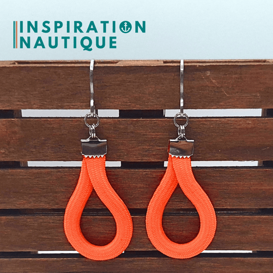 Boucles d'oreilles Goutte, Orange fluo