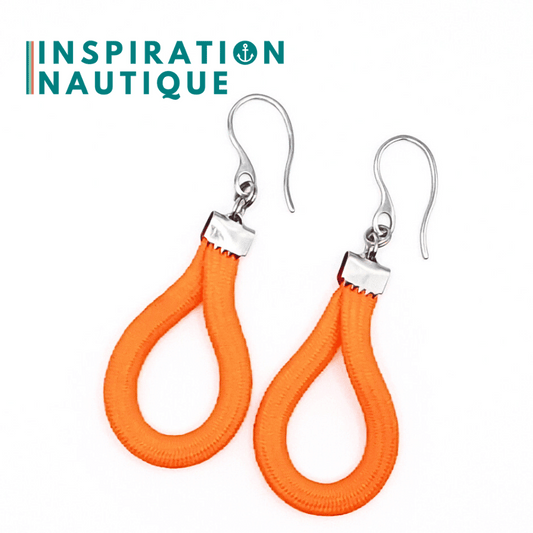 Boucles d'oreilles Goutte, Orange fluo