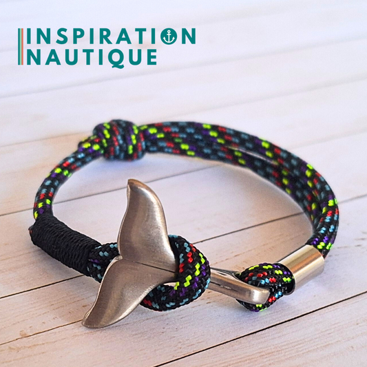 Bracelet marin avec queue de baleine en paracorde 550 et acier inoxydable, ajustable, Cher