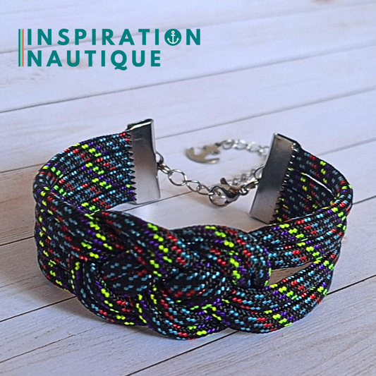 Bracelet marin avec noeud de carrick double, en paracorde 550 et acier inoxydable, Cher
