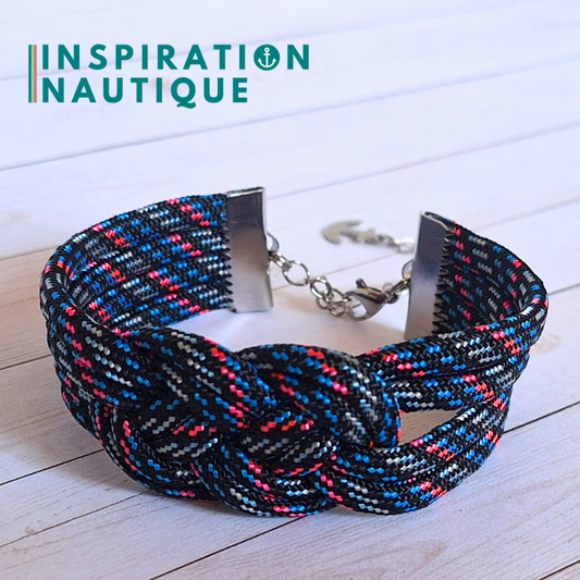 Bracelet marin avec noeud de carrick double, en paracorde 550 et acier inoxydable, Borg