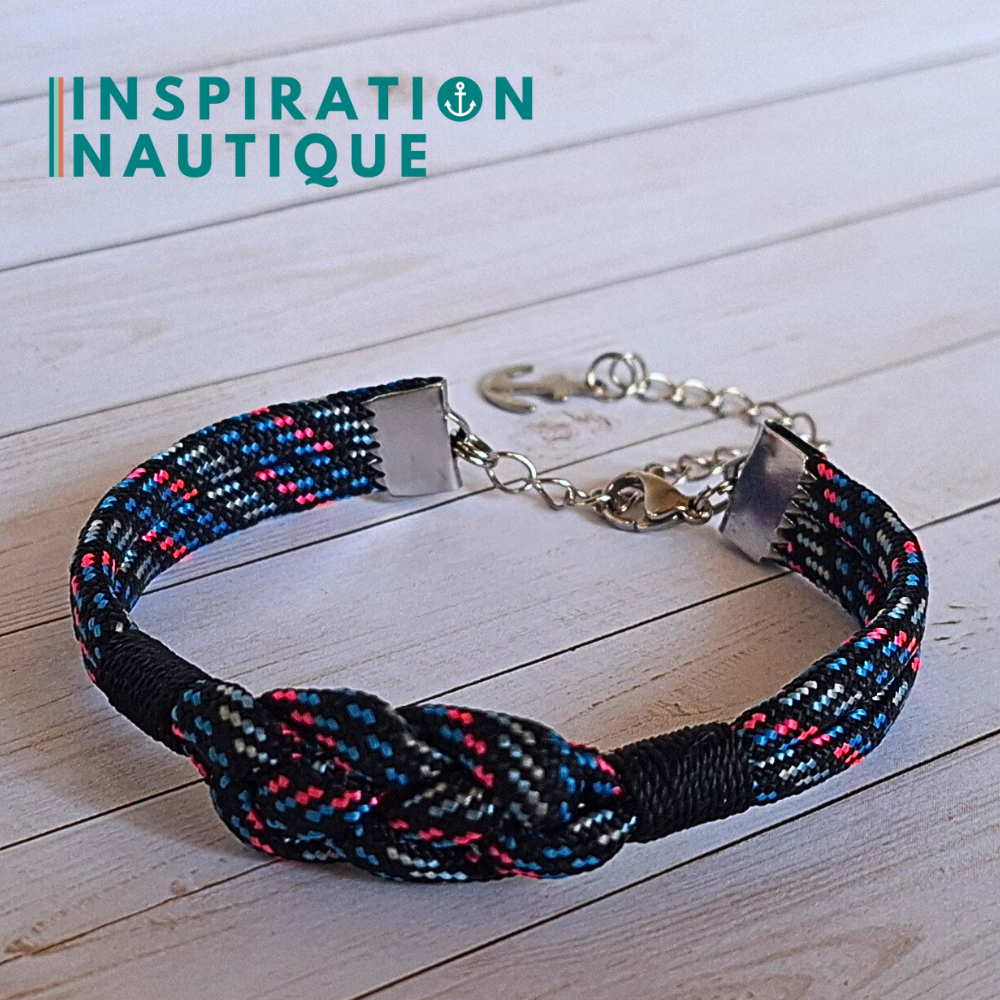 Bracelet marin avec noeud de carrick simple, en paracorde 550 et acier inoxydable, Borg