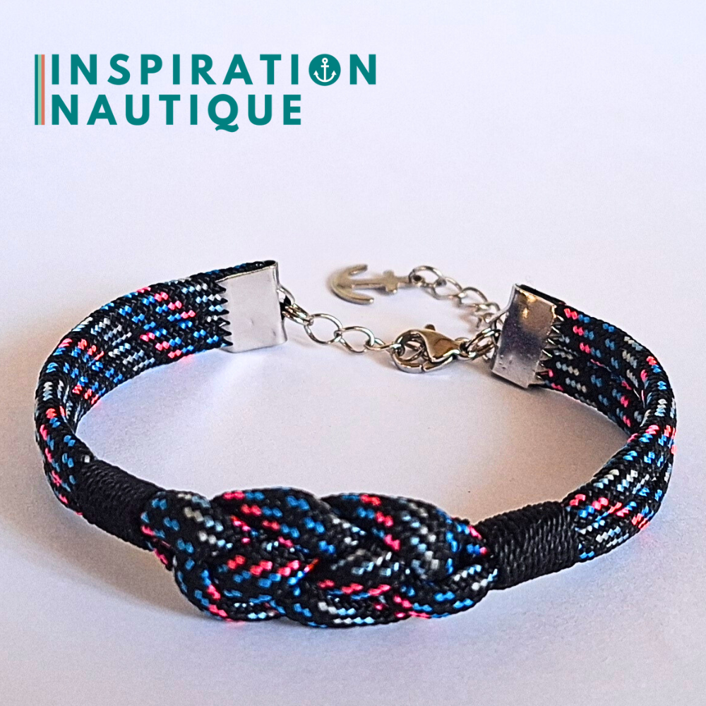 Bracelet marin avec noeud de carrick simple, en paracorde 550 et acier inoxydable, Borg