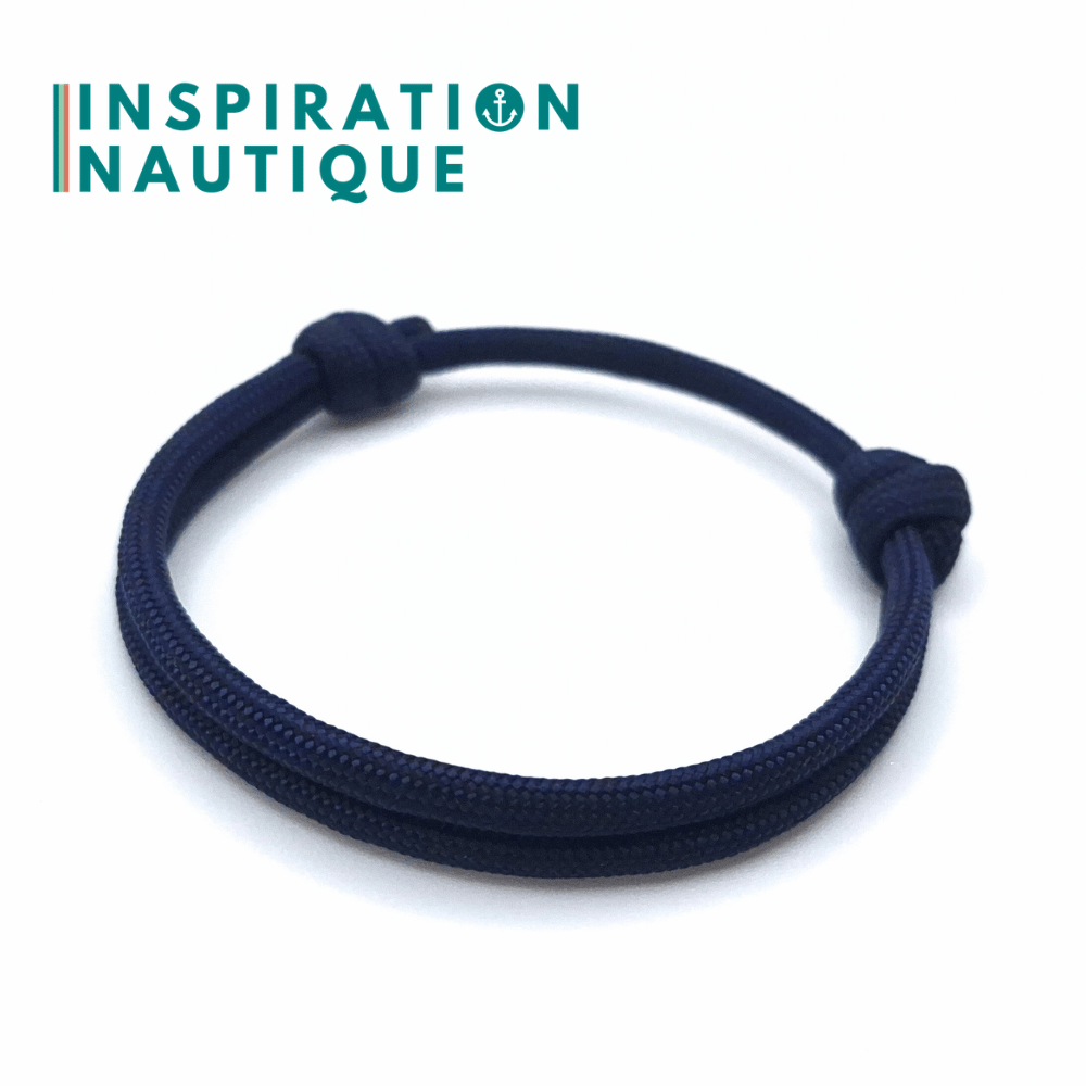 Bracelet simple avec noeuds de pêcheur, Marine