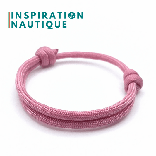 Bracelet simple avec noeuds de pêcheur, Rose lavande